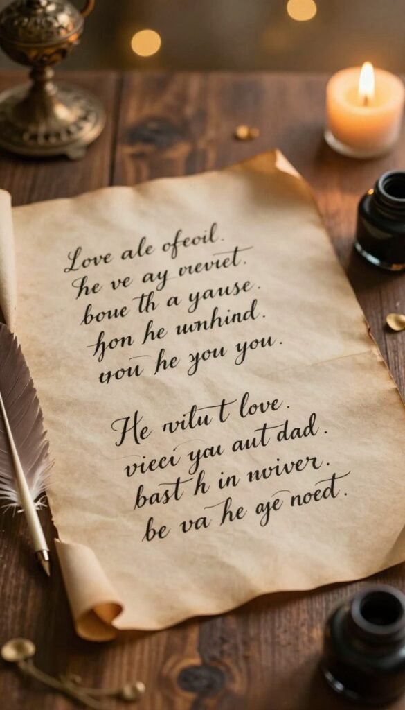 Two handwritten lines expressing a heartfelt connection Two handwritten lines expressing a heartfelt connection
